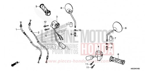 COMMUTATEUR/CABLE/MIROIR C125AK de 2019